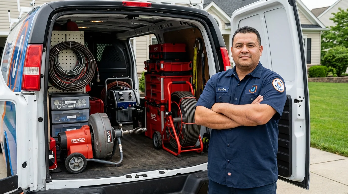 Professional drain cleaning equipment and Johns Plumbing LLC plumber in South Portland